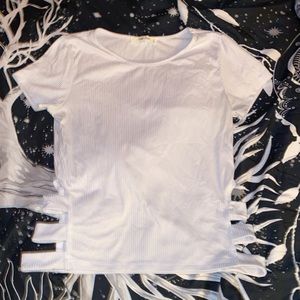 White tee w/ side openings